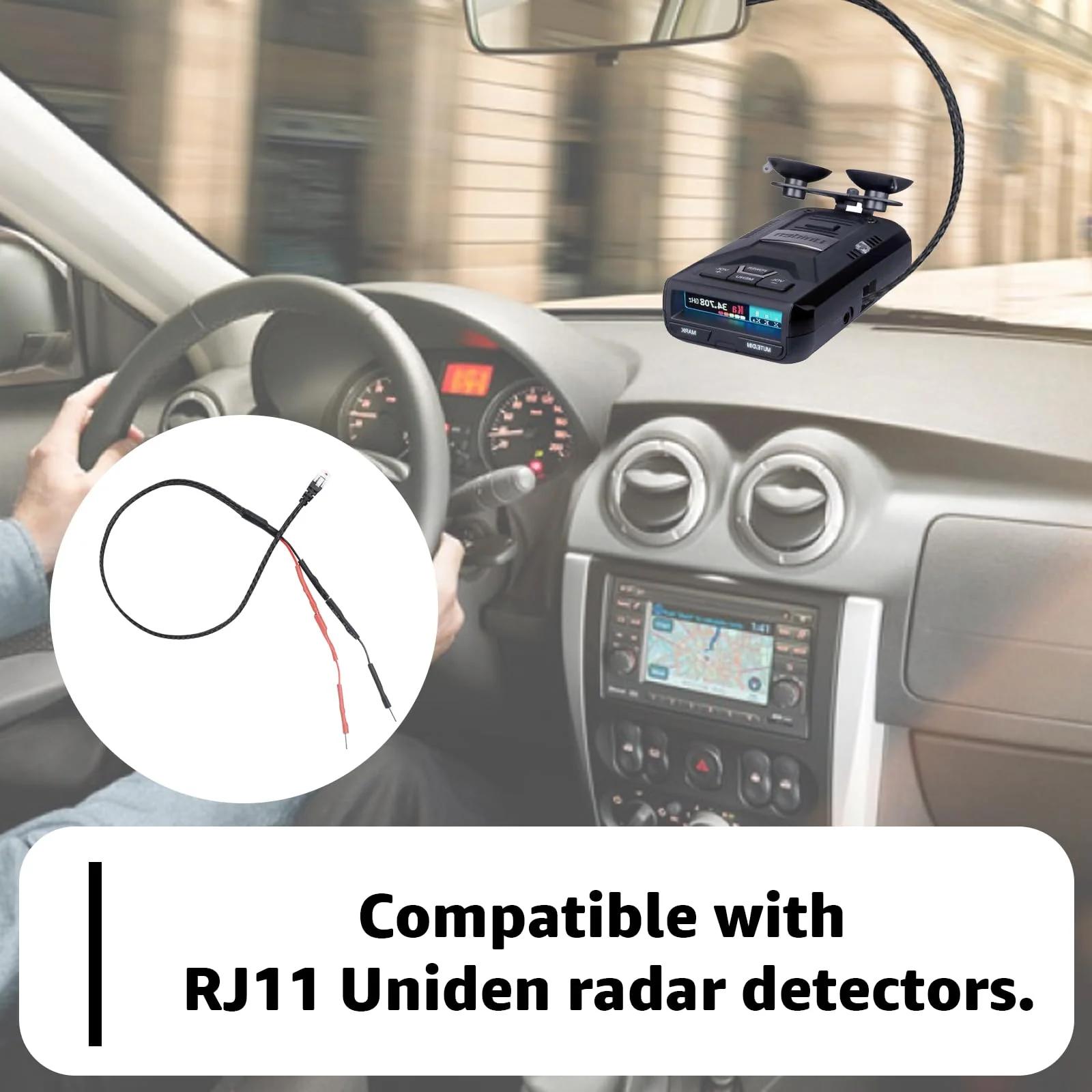 2PCS RJ11 Replacement Mirror Wire Power Cord for Uniden Radar Detectors，Fits R4 R3 R1 R7 R8 Model(3005201U) 2 - Image 2