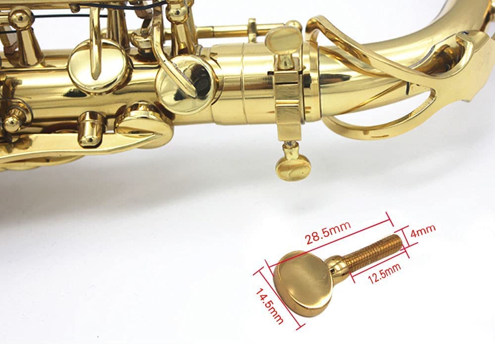 2Pcs Sax Neck Screw Tightening Attach Screw Brass Musical Instrument Parts for Soprano Alto Tenor Saxophone Golden Thread 4mm - Image 4