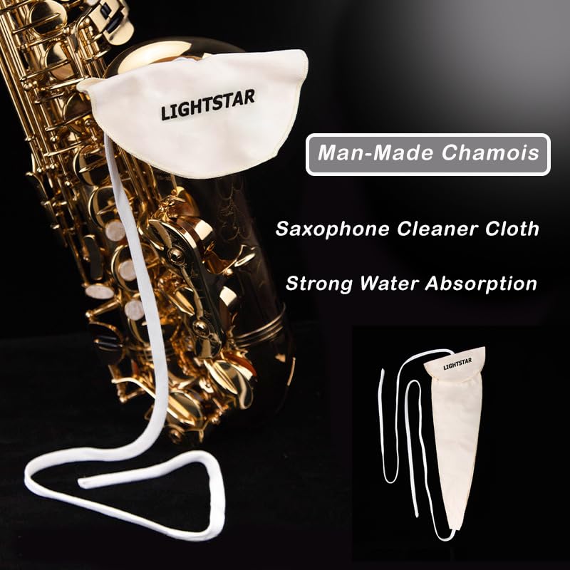 2PCS Saxophone & Clarinet Care Bundle: Alto, Tenor Sax Cleaning Cloth & Kit, man-made chamois - Image 4