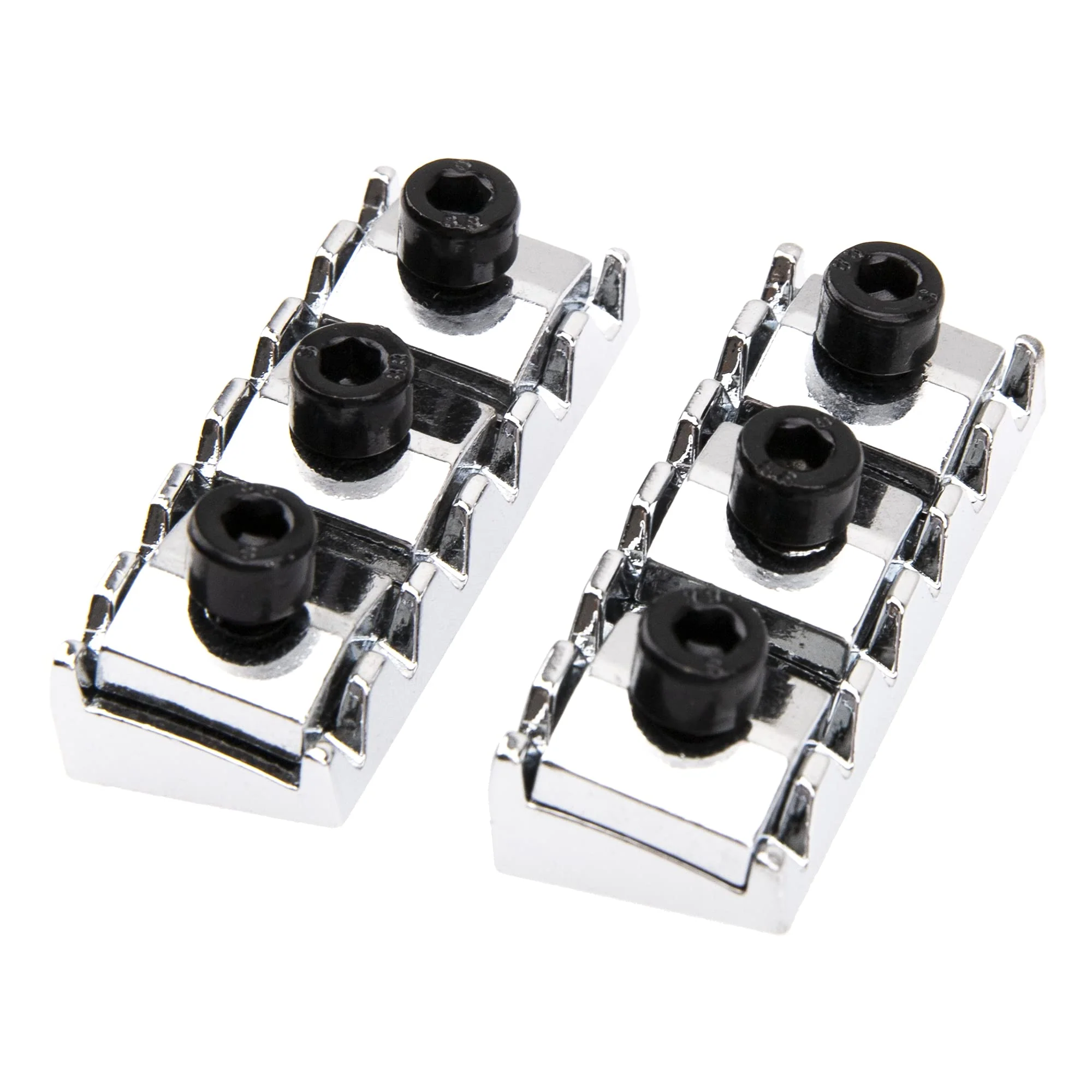 2Pcs Yootones 42mm Metal Guitar String Locking Nut Compatible with Floyd Rose Style Electric Guitar Tremolo Bridge Lock System (Silver) Silver - Image 4