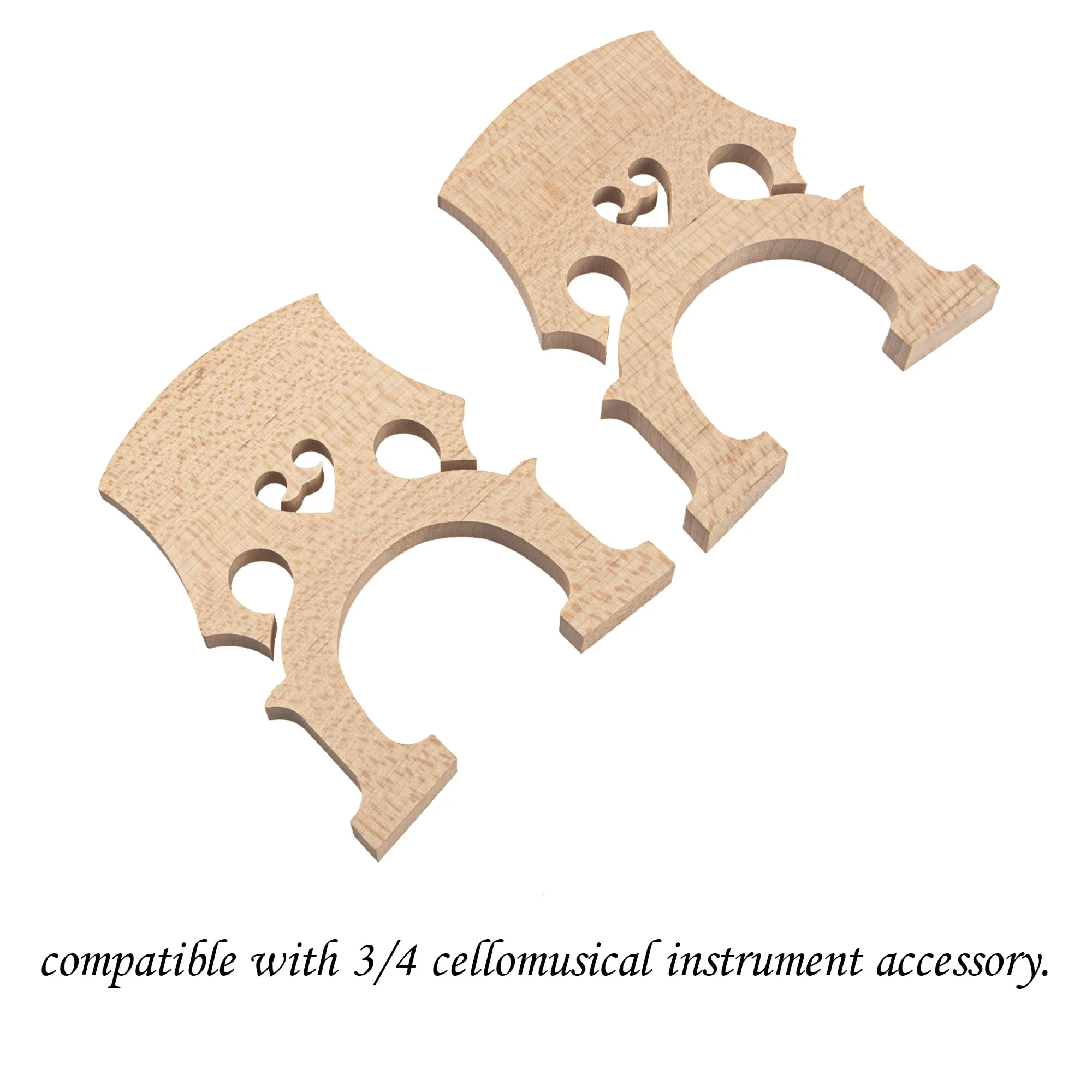 2Pcs Yootones Cello Bridge, Maple Wood 3/4 4/4 Cello Bridge Maple Wood Self-Adjusting Fitted Bridge Compatible with Cello Musical Instrument Accessory (3/4) - Image 4