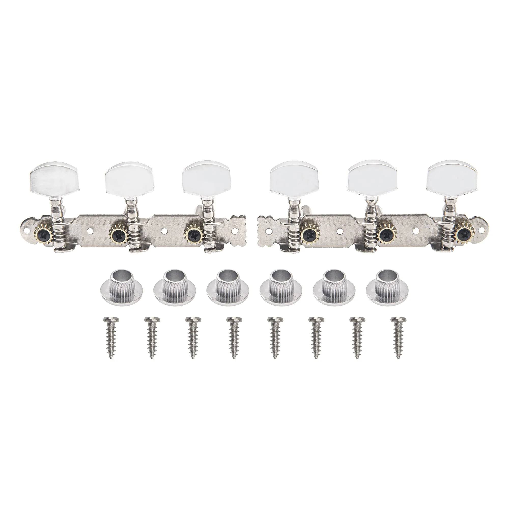 2Pcs Yootones Guitar Tuning Pegs Keys 3R3L Machine Heads Tuners Set Compatible with Acoustic Folk Classical Guitar (Silver) - Image 2