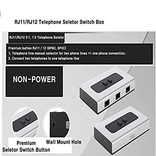 2PORT RJ11 RJ12 Manual Sharing Telephone Switch Box Phone selector - Image 2