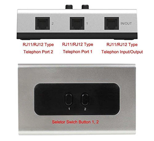 2PORT RJ11 RJ12 Manual Sharing Telephone Switch Box Phone selector - Image 6