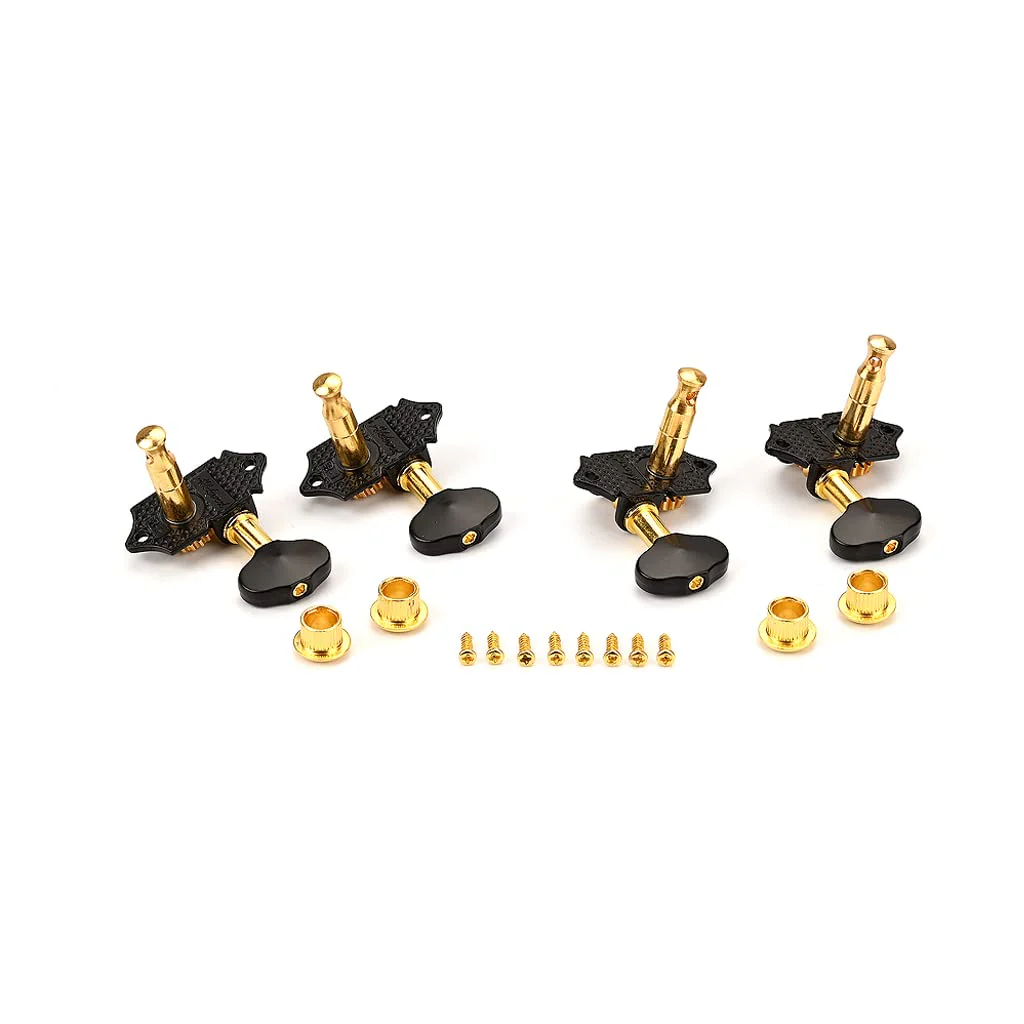2R2L Black-Plated Tuning Peg Machine Head Tuners For 4 String Ukulele Guitar Bass-Gear Ratio 1:19 (GC501B) GC501B - Image 2