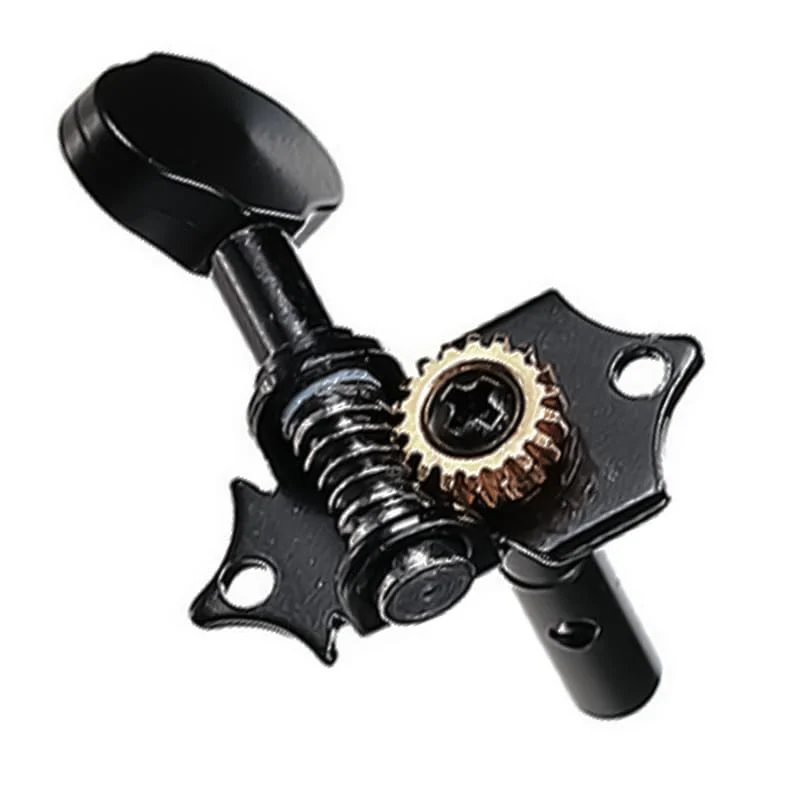 2R2L Black-Plated Tuning Peg Machine Head Tuners For 4 String Ukulele Guitar Bass-Gear Ratio 1:19 (GC502A) GC502A - Image 5