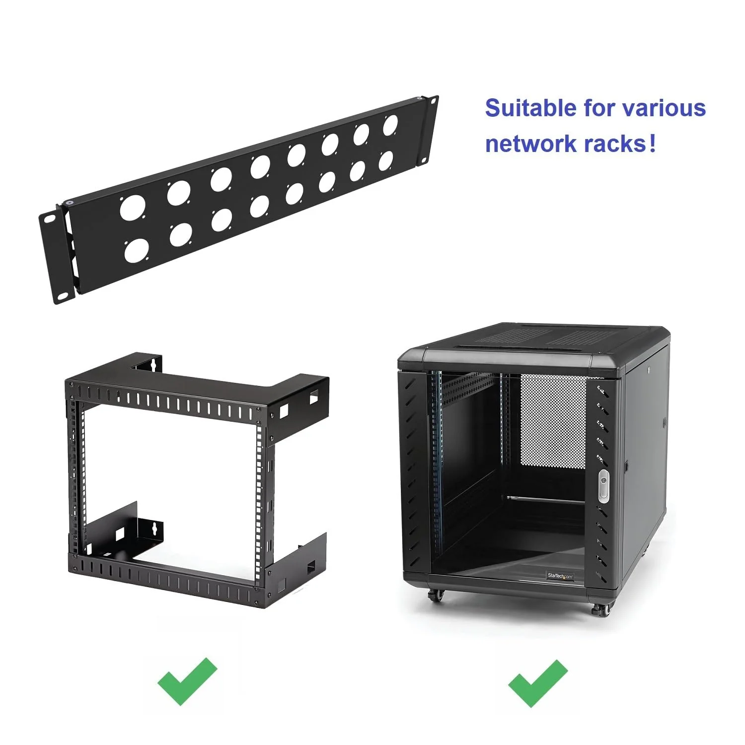 2U Hinged Rack Component Panel with 16 D-Series Punch-Out Holes for 19 inches AV, Sound, Computer Equipment Racks (2U16DBP) - Image 3