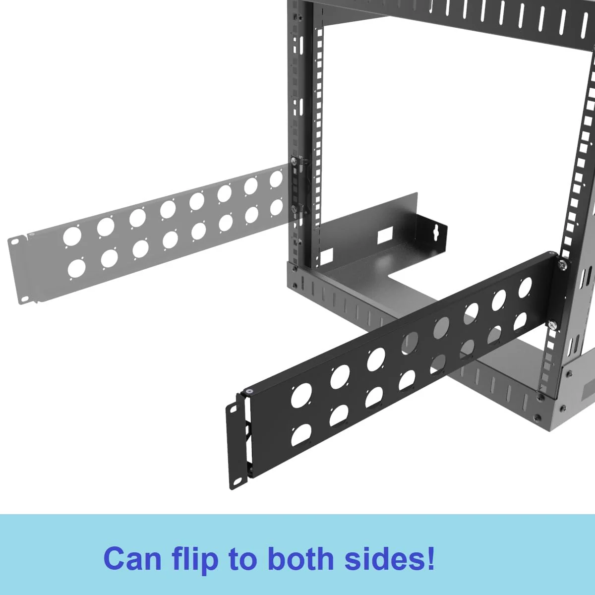 2U Hinged Rack Component Panel with 16 D-Series Punch-Out Holes for 19 inches AV, Sound, Computer Equipment Racks (2U16DBP) - Image 4
