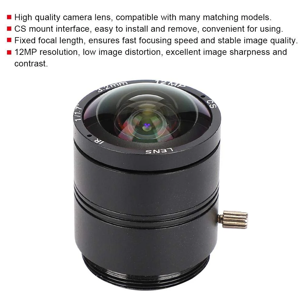 3.2mm 12MP F1.2 HD CCTV Lens, 3.2mm 12MP F1.2 Professional CS Mount Security Surveillance Camera Fixed Length Lens for CCTV Camera Lens - Image 6