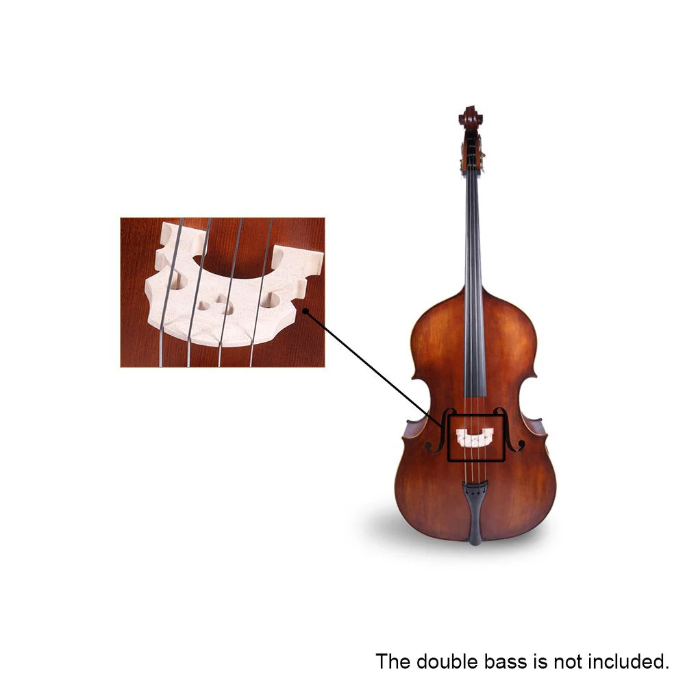 3/4 Maple Bridge,HUIOP 1pc Replacement Part 3/4 Maple Bridge for Double Bass Contrabass Upright Bass - Image 2