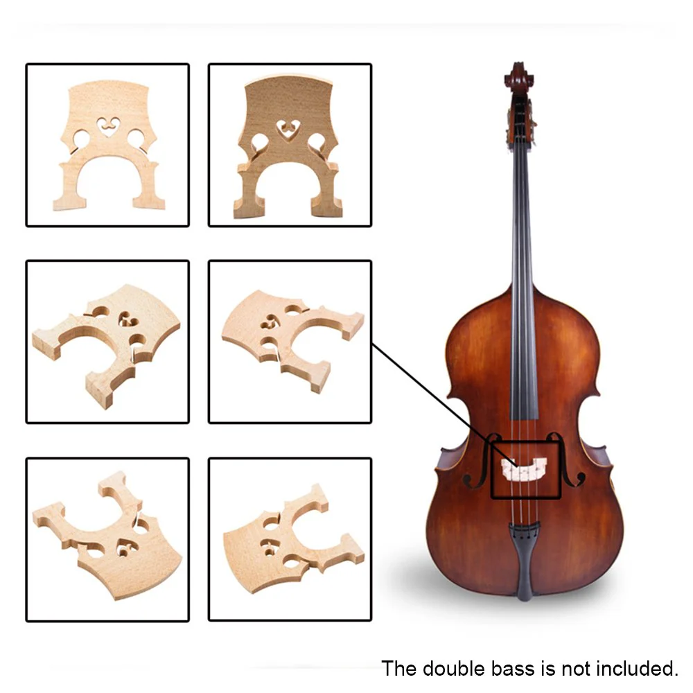 3/4 Maple Bridge,HUIOP 1pc Replacement Part 3/4 Maple Bridge for Double Bass Contrabass Upright Bass - Image 3