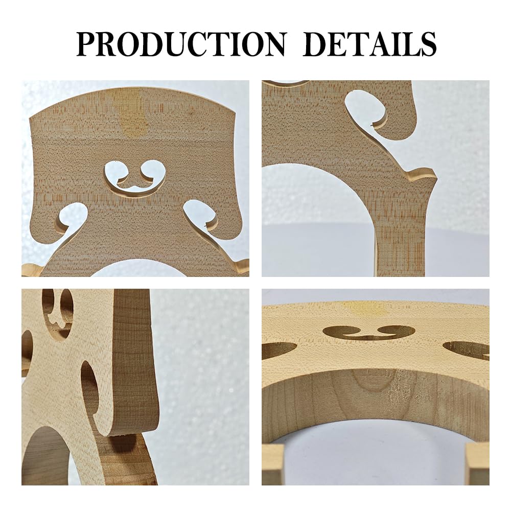 3/4 Upright Double Bass Bridge Bass Double Bass Accessory Upright Bass Parts (Maple 2PCS) Maple 2PCS - Image 7