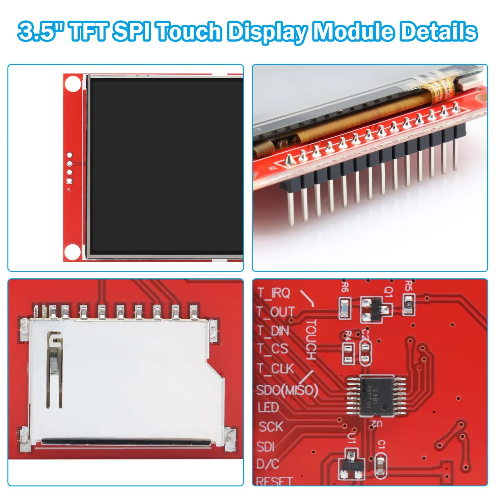 3.5 Inch LCD TFT Touch Display Binghe 3.5 Inch LCD Display Touch Module with Touch Pen 320 x 480 Resolution Driver ILI9488 4-Wire SPI Compatible with Arduino - Image 6