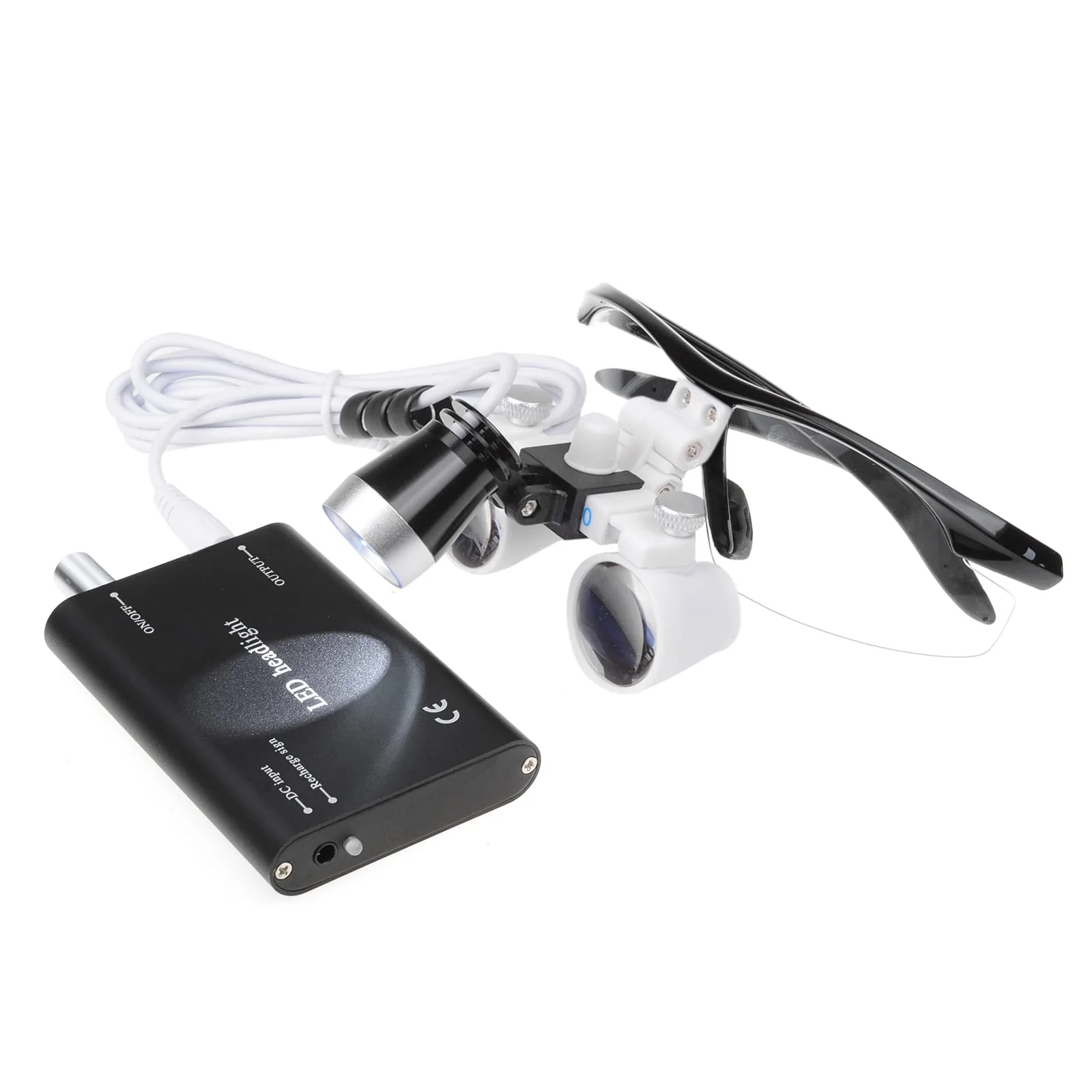 3.5 x 420mm Black Magnifying Glass with 3W LED Headlight for Surgical Lab Applications - Image 4