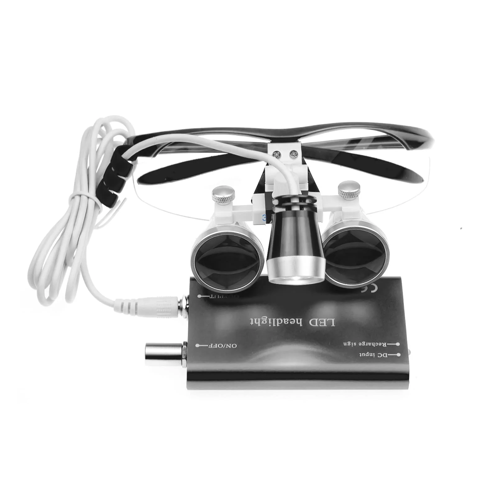 3.5 x 420mm Black Magnifying Glass with 3W LED Headlight for Surgical Lab Applications - Image 6