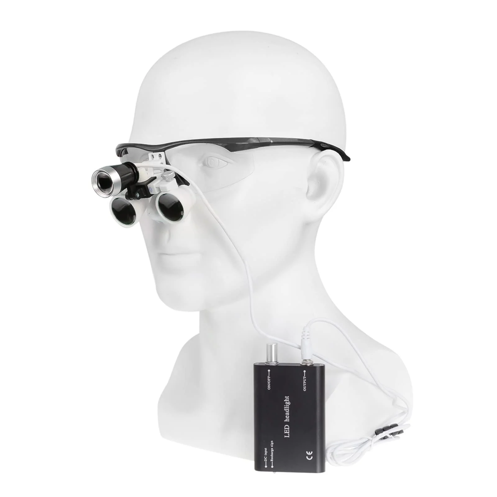 3.5 x 420mm Black Magnifying Glass with 3W LED Headlight for Surgical Lab Applications - Image 9