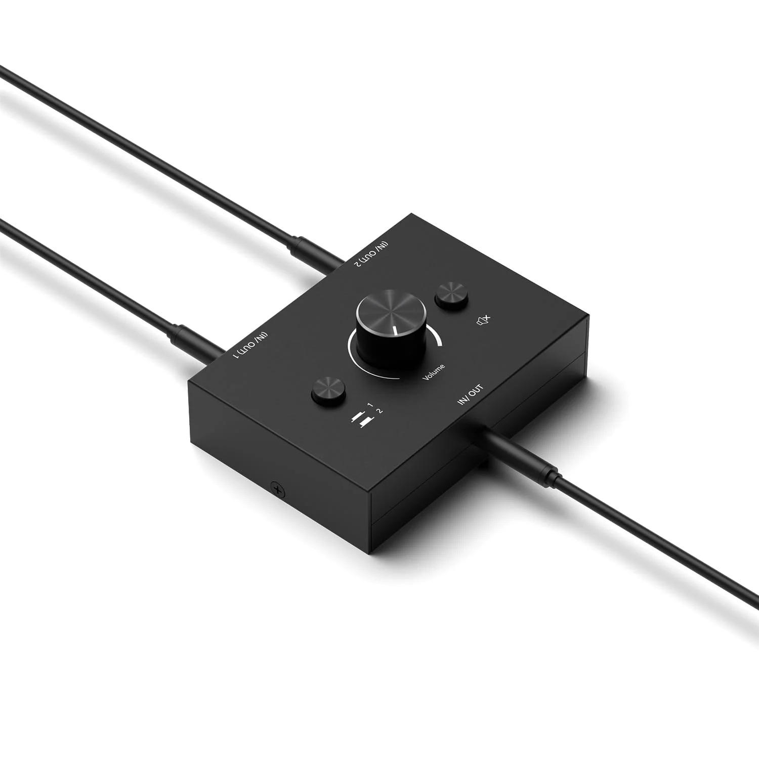 3.5mm Stereo Audio Switch Audio Switcher Passive Speaker Headphone Manual Selector Splitter Box Audio Sharing 3.5mm Switch 2 Port Black - Image 2