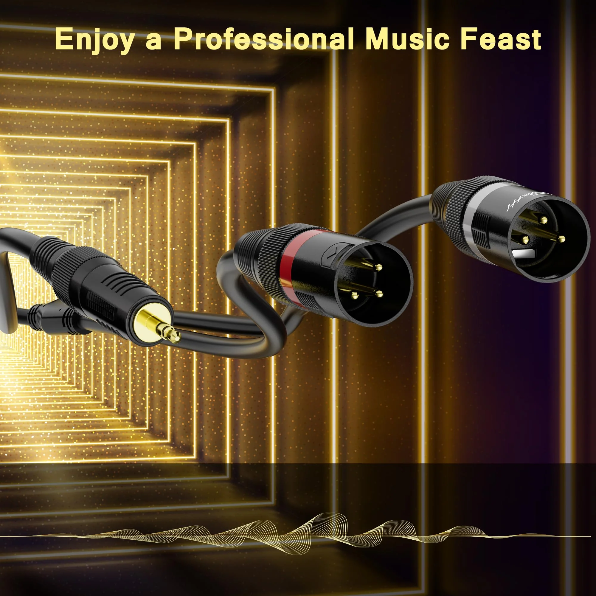 3.5mm TRS to 2 XLR Pro Stereo Cable - 50 FT, 1/8 inch Male to Dual XLR Male Y Splitter Adapter, Unbalanced Microphone Cable with Oxygen-Free Copper 50FT - Image 5