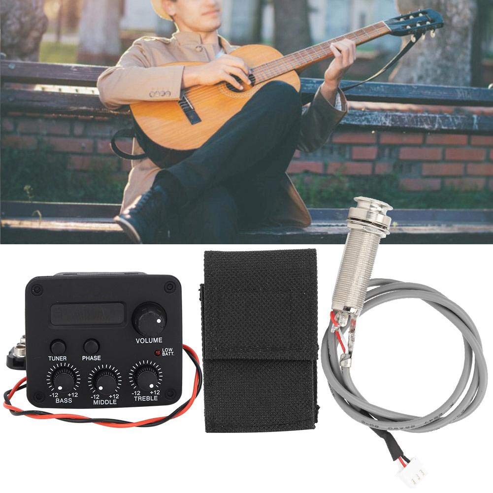 3 Band EQ Pre-Amp Equalizer Pickup,Guitar EQ Equalizer Piezo Pickup System with LCD Screen Display for Guitar Accessory - Image 4