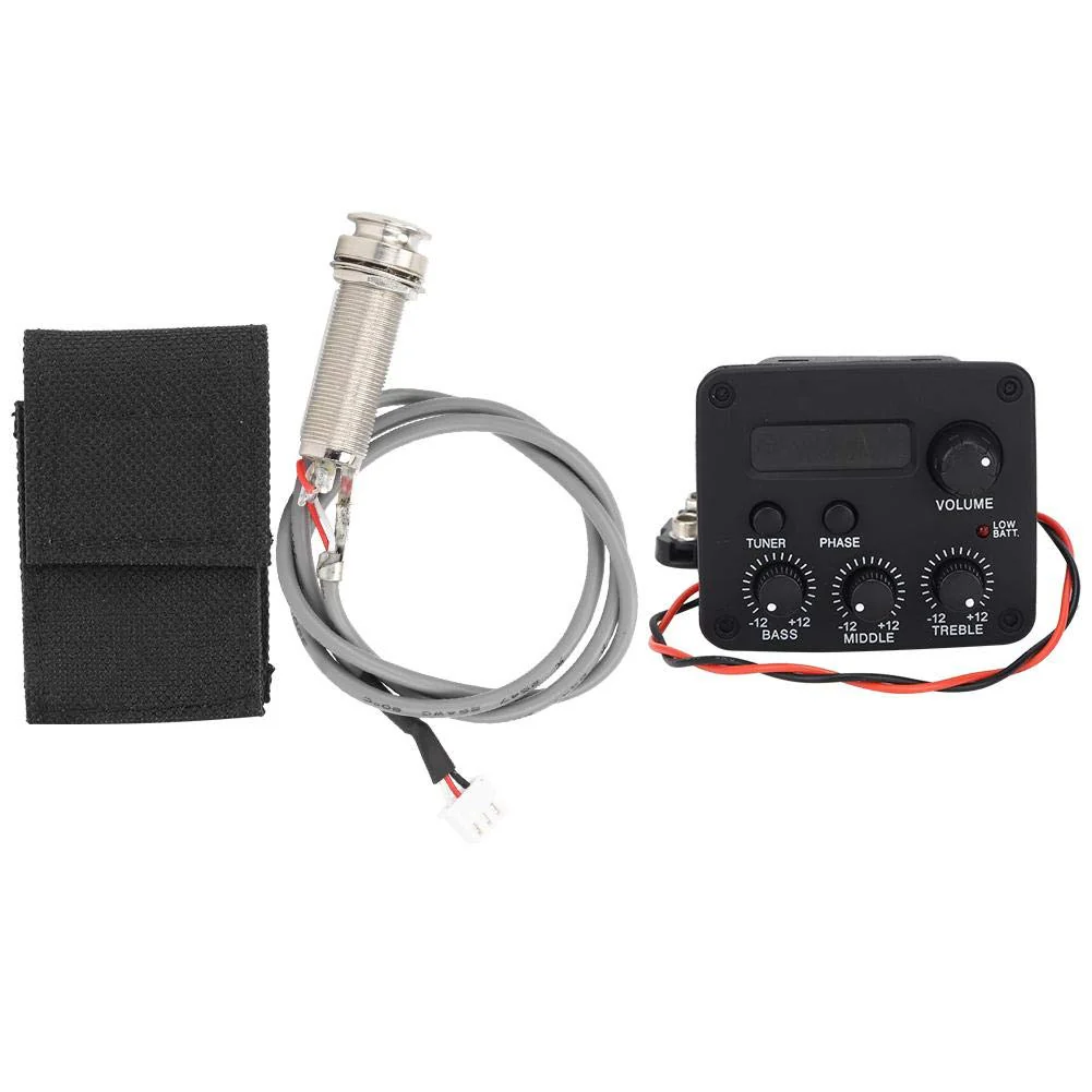 3 Band EQ Pre-Amp Equalizer Pickup,Guitar EQ Equalizer Piezo Pickup System with LCD Screen Display for Guitar Accessory - Image 6