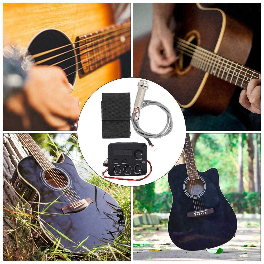3 Band EQ Pre-Amp Equalizer Pickup,Guitar EQ Equalizer Piezo Pickup System with LCD Screen Display for Guitar Accessory - Image 7