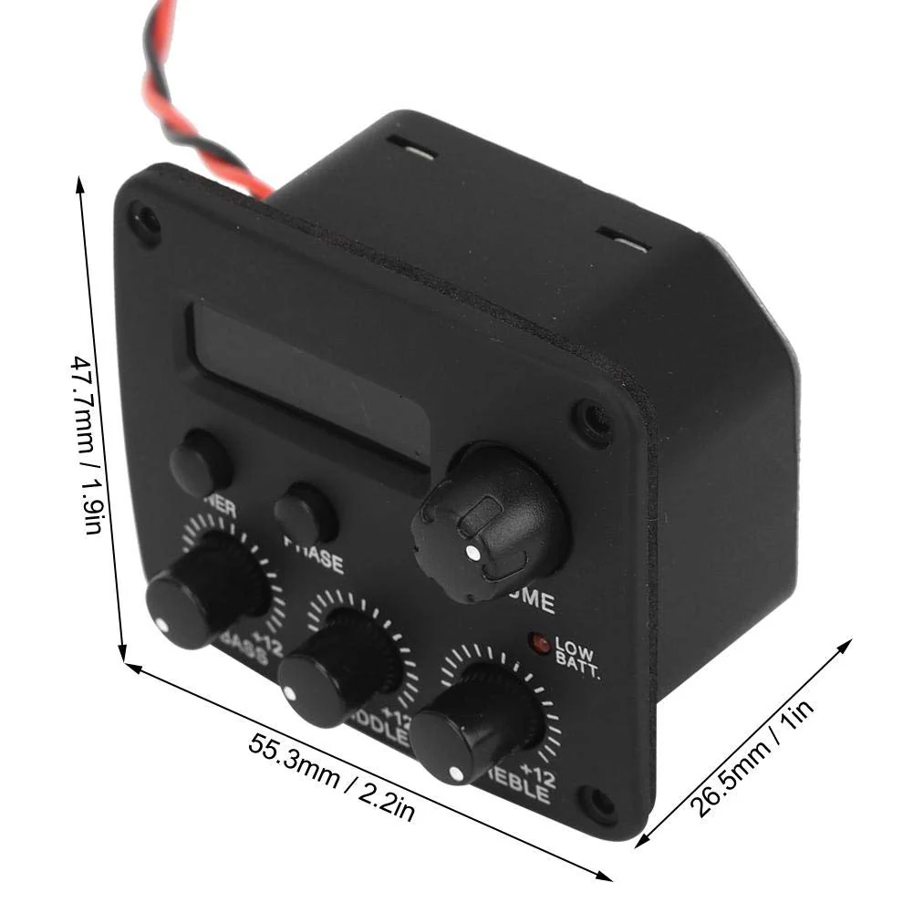 3 Band EQ Pre-Amp Equalizer Pickup,Guitar EQ Equalizer Piezo Pickup System with LCD Screen Display for Guitar Accessory - Image 8