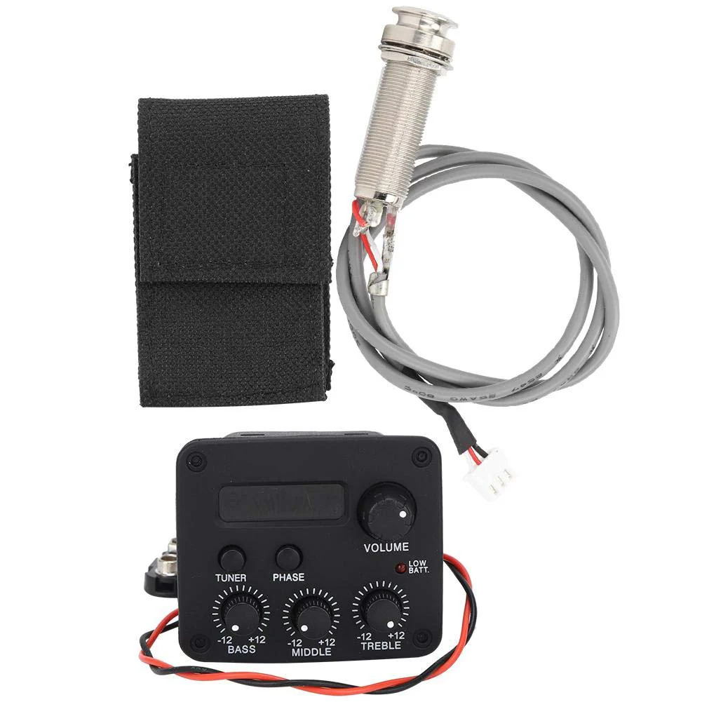 3 Band EQ Pre-Amp Equalizer Pickup,Guitar EQ Equalizer Piezo Pickup System with LCD Screen Display for Guitar Accessory - Image 9