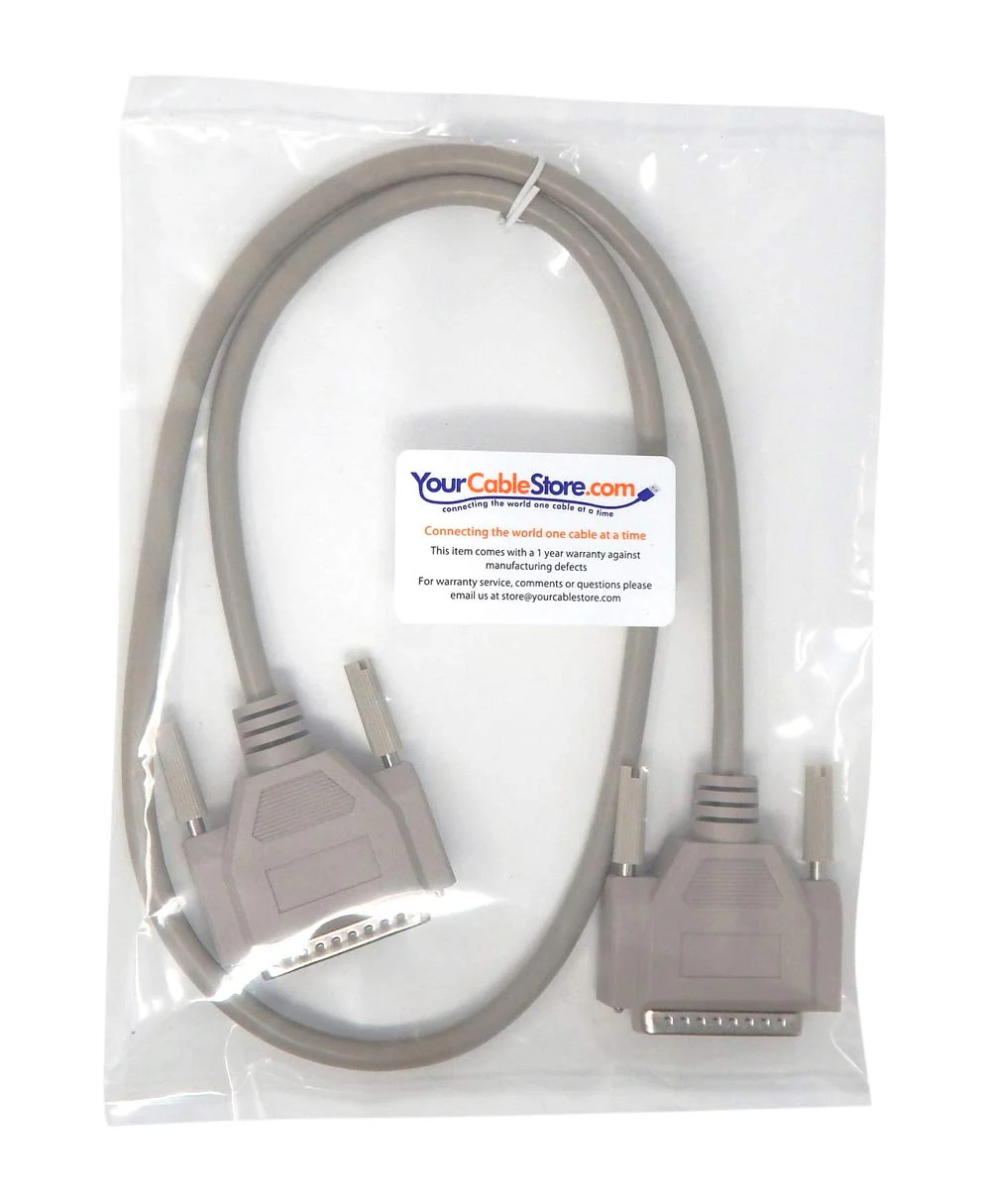 3 Foot DB25 25 Pin Serial Port Cable Male/Male RS232 003 Ft - Image 2