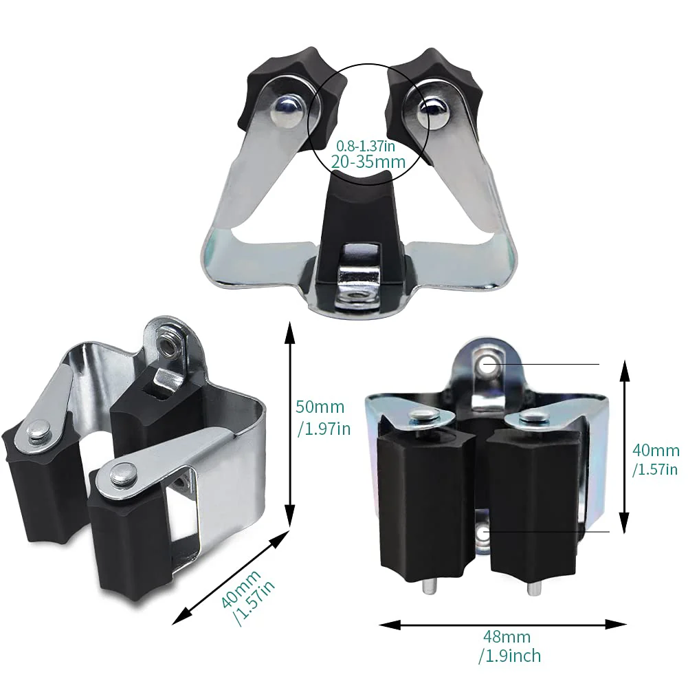 3-H Household Device & Garden Tool Holder, Wall Mount, Broom Holder For The Garden Shed & Garage, Broom Clamp for Doors, Walls, Up To 4 Kg 12 Black - Image 5