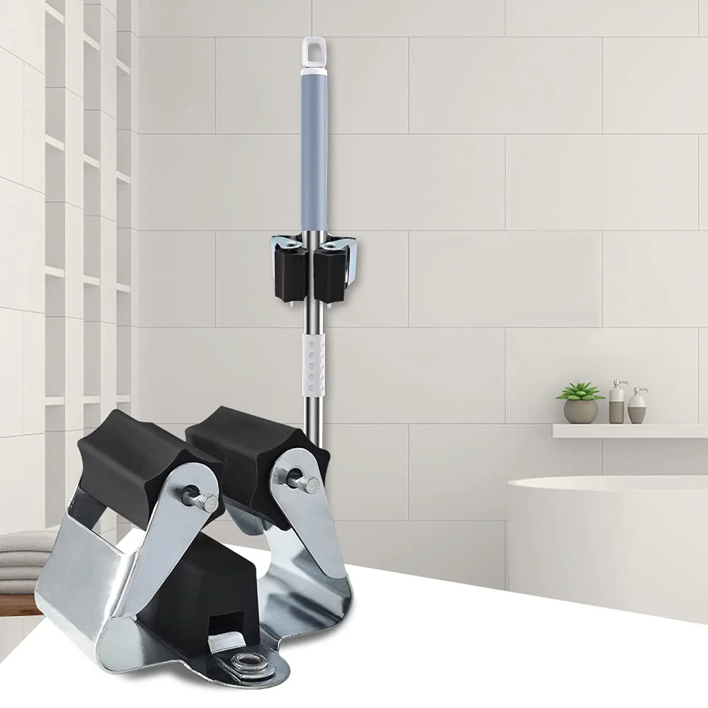 3-H Household Device & Garden Tool Holder, Wall Mount, Broom Holder For The Garden Shed & Garage, Broom Clamp for Doors, Walls, Up To 4 Kg 12 Black - Image 9