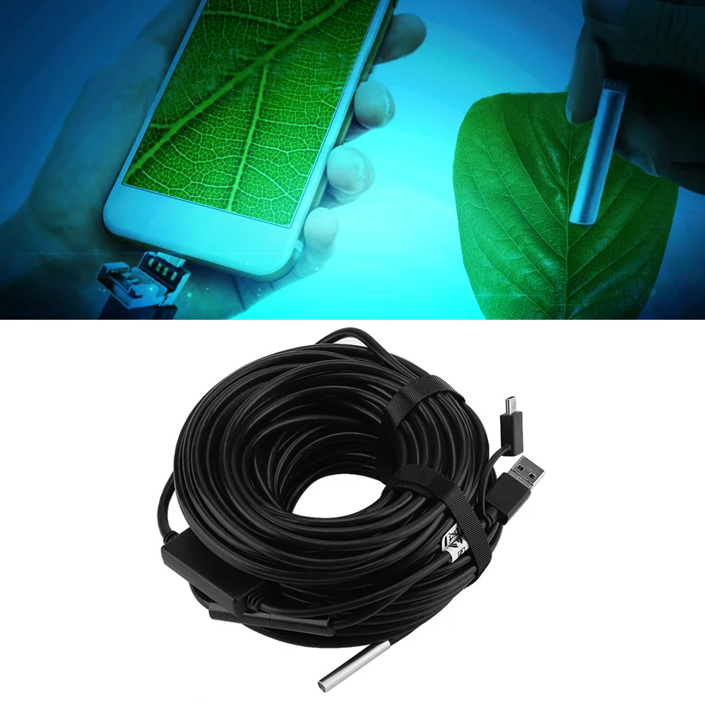 3 in 1 USB Endoscope, Inspection Camera Endoscope, 20 Metres, 5.5 mm, 720p Megapixel, HD IP67 Waterproof Snake Camera, 6 Adjustable LED Light for Pipe Car Inspection for Smartphone - Image 4
