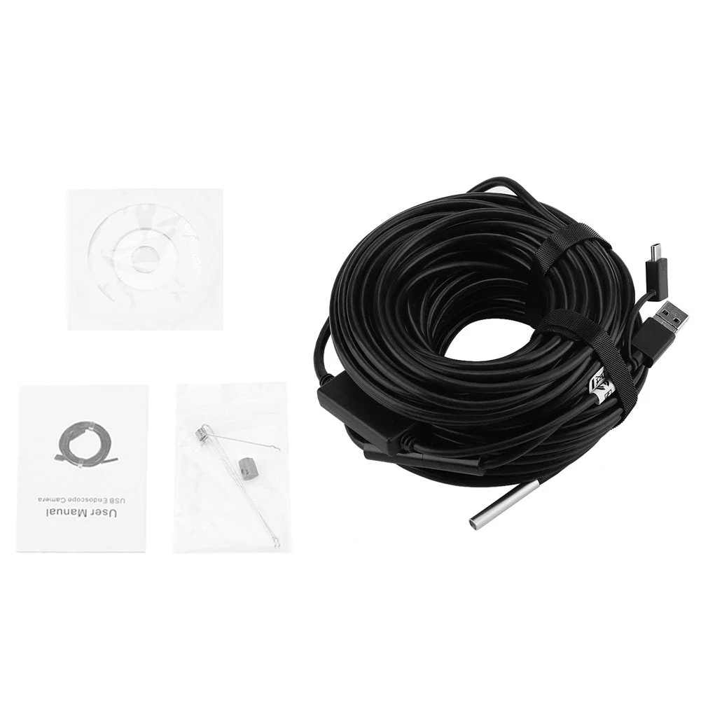 3 in 1 USB Endoscope, Inspection Camera Endoscope, 20 Metres, 5.5 mm, 720p Megapixel, HD IP67 Waterproof Snake Camera, 6 Adjustable LED Light for Pipe Car Inspection for Smartphone - Image 7