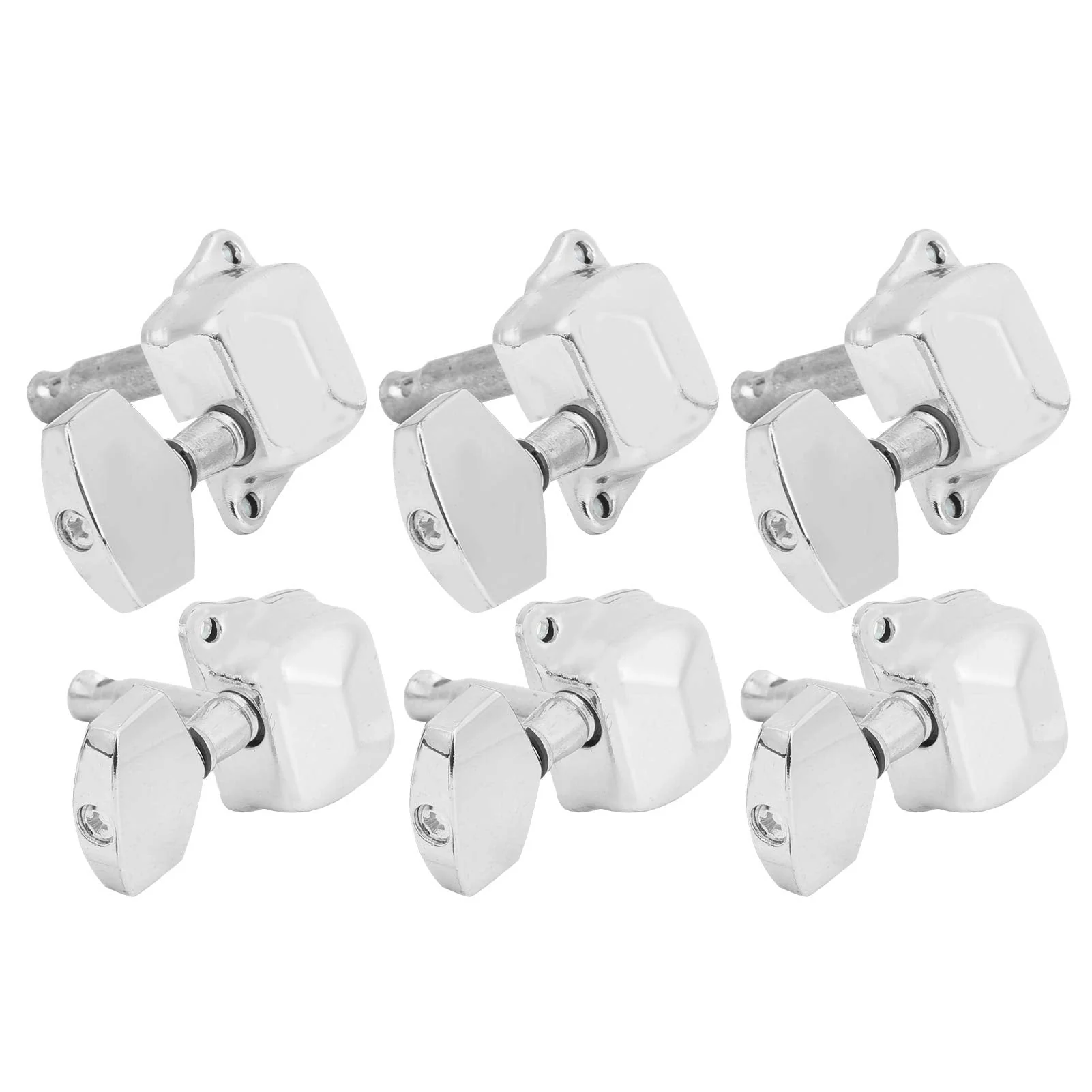 3 Left 3 Right Acoustic Guitar SemiClosed String Tuning Pegs Tuning Keys Machine Heads for Acoustic Guitar(Silver) Silver - Image 3