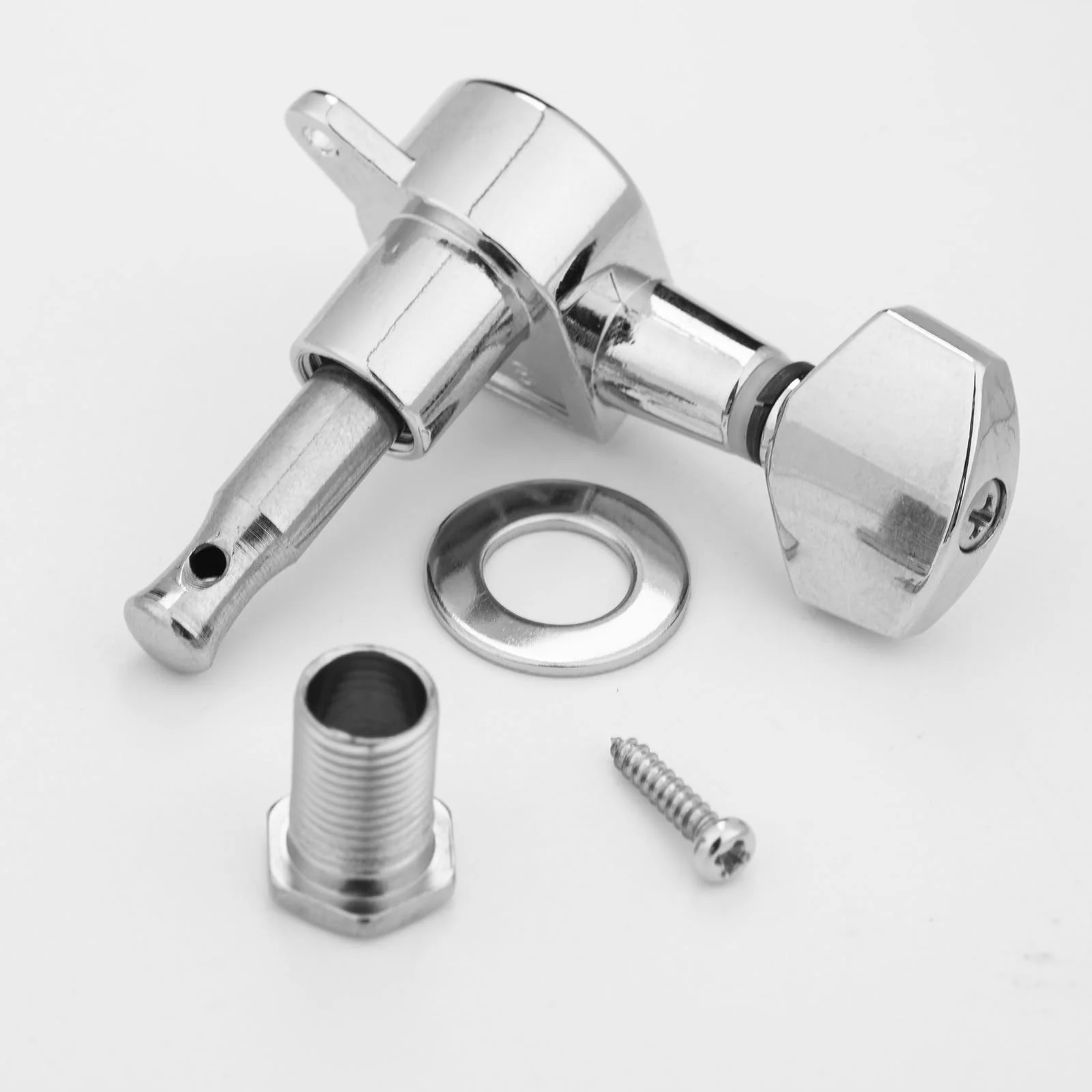 3 Left 3 Right Hand Sealed Guitar Tuner Pegs,Big Square Electric Guitar String Tuning Pegs Keys Machine Heads for Fender Strat Stratocaster Tele Telecaster/Electric Guitar (Silver) Silver - Image 4
