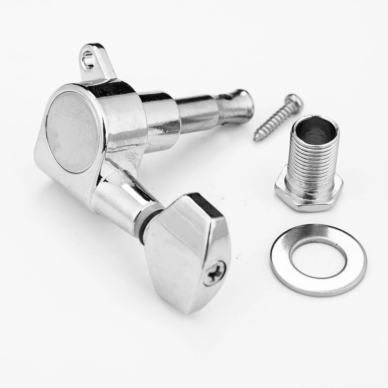 3 Left 3 Right Hand Sealed Guitar Tuner Pegs,Big Square Electric Guitar String Tuning Pegs Keys Machine Heads for Fender Strat Stratocaster Tele Telecaster/Electric Guitar (Silver) Silver - Image 6
