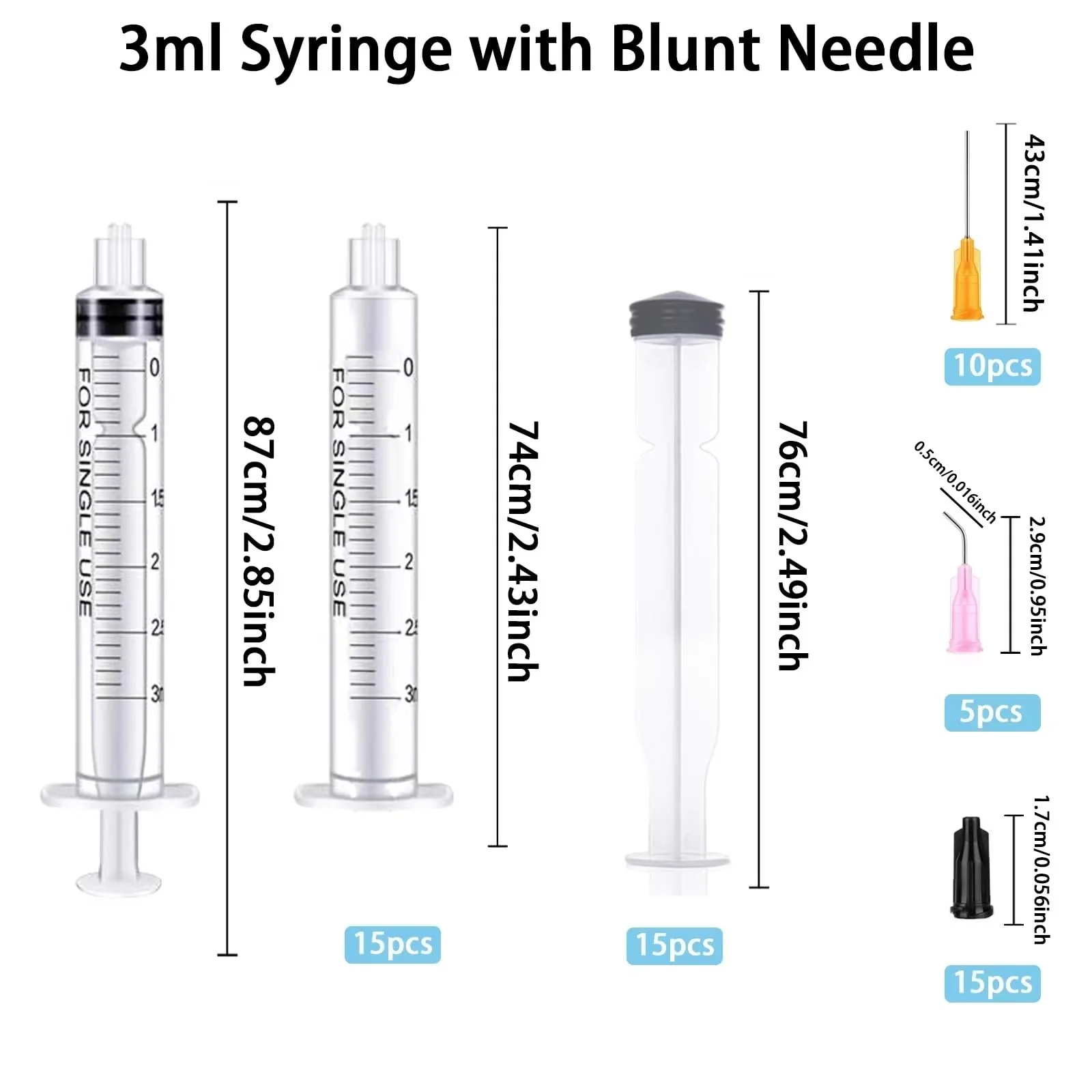 3 ml Plastic Syringe with Needle Pack of 15 Syringes Measuring Liquids Durable Colostrum Syringes Versatile Dosing Syringes Reusable Liquid Syringe Measuring Syringe for Garden & Pet Care - Image 2