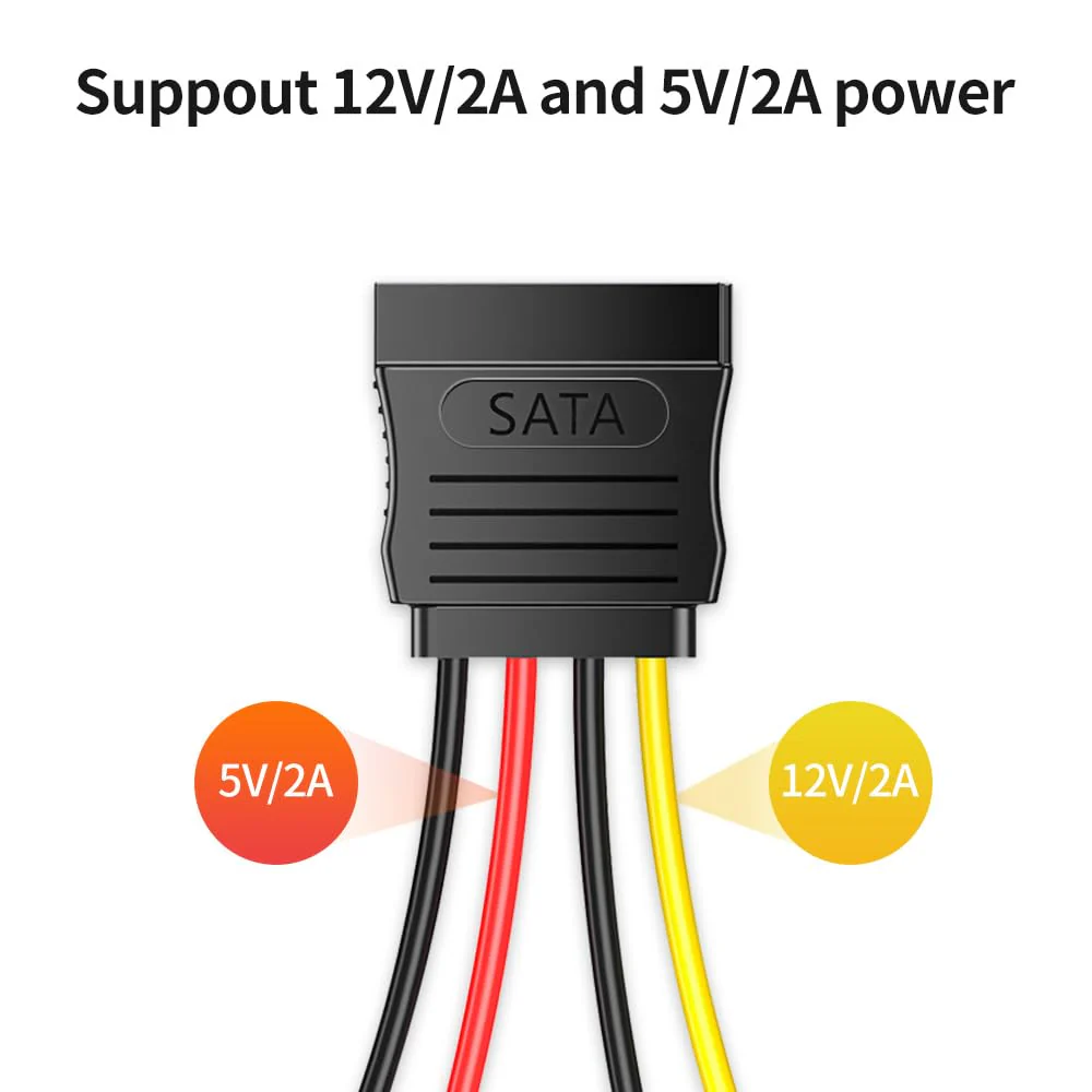 3-Pack 7.8 Inch 4 Pin Molex to SATA Power Cable, IDE 4Pin Male to SATA 15 Pin Female Power Adapter Cable - Image 3
