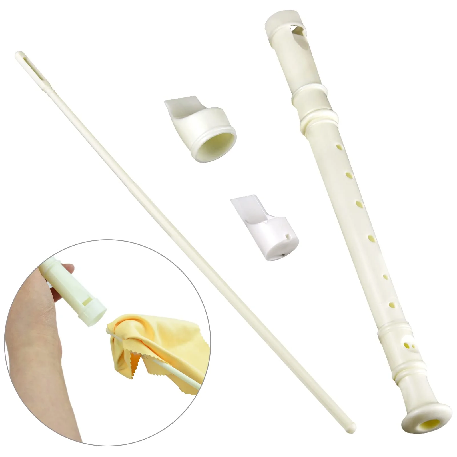 3 Pack 8 Hole Soprano Recorders Descant Flute With Cleaning Rod German Style for Beginner Graduation or Back to School Gift (blue, pink, white) blue, pink, white - Image 5