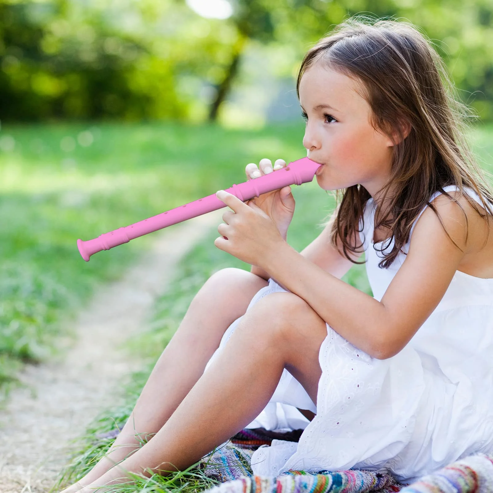 3 Pack 8 Hole Soprano Recorders Descant Flute With Cleaning Rod German Style for Beginner Graduation or Back to School Gift (blue, pink, white) blue, pink, white - Image 6