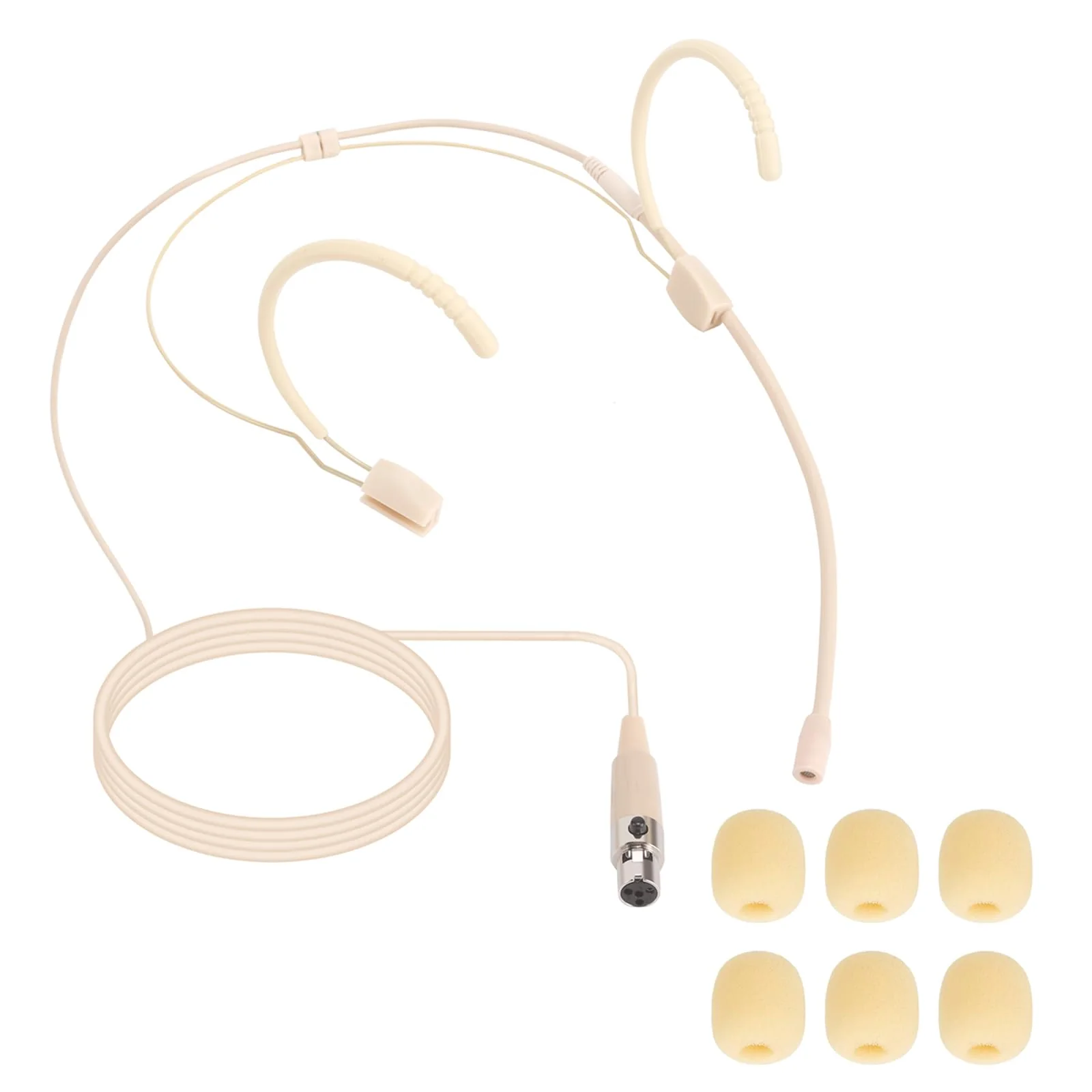 3 Pack Microphone Headset - Discreet Over-Ear Headworn Earset with Hanging Mic, Compatible with Shure Wireless Bodypack Transmitters - Ideal for Live Performances, Theater, Lectures & Public Speaking