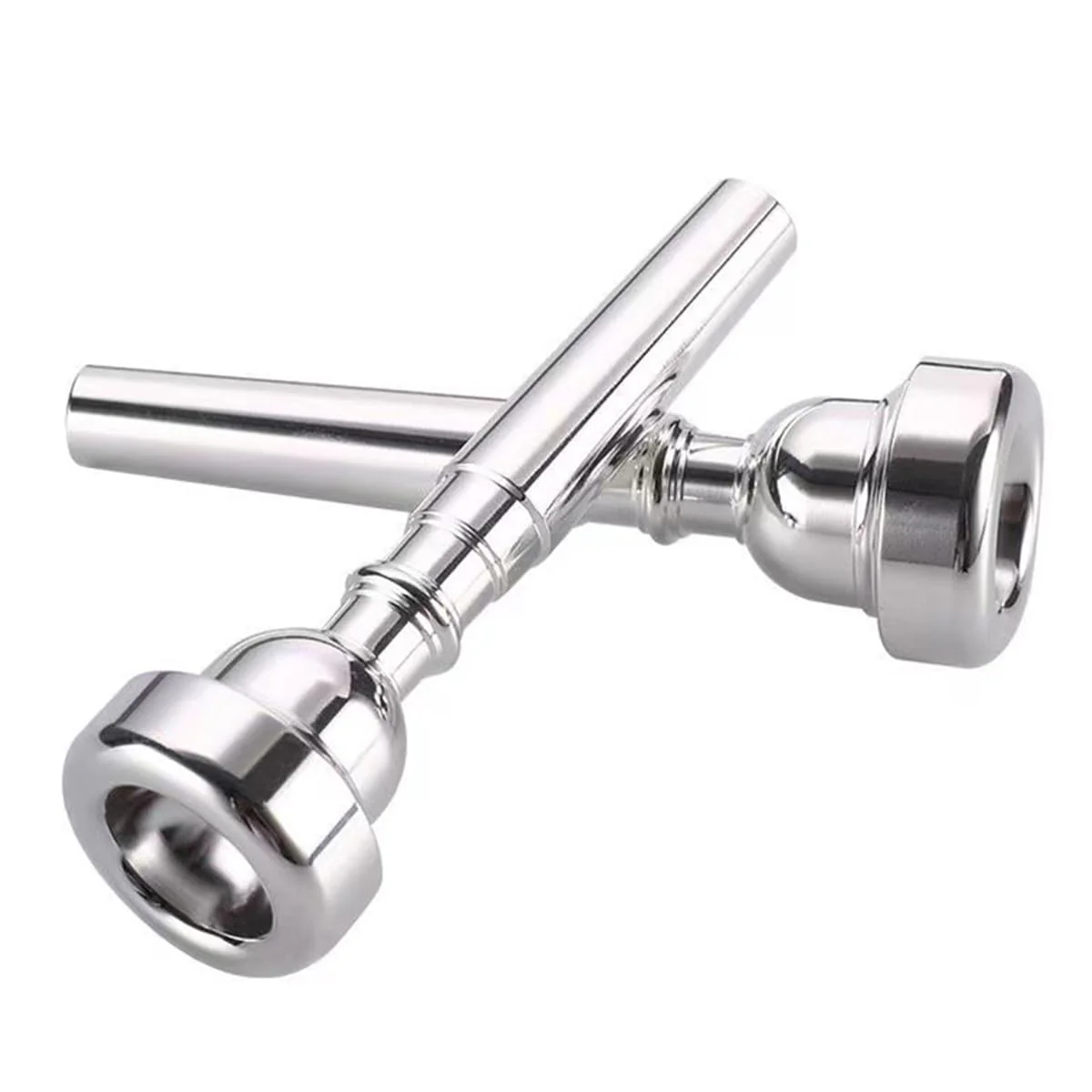 3 Pack Trumpet Mouthpiece (3C 5C 7C) with Lightweight Aluminum Practice Trumpet Mute Silencer Fit for Yamaha Bach Conn King Replacement Musical Instruments Accessories, Silver - Image 6