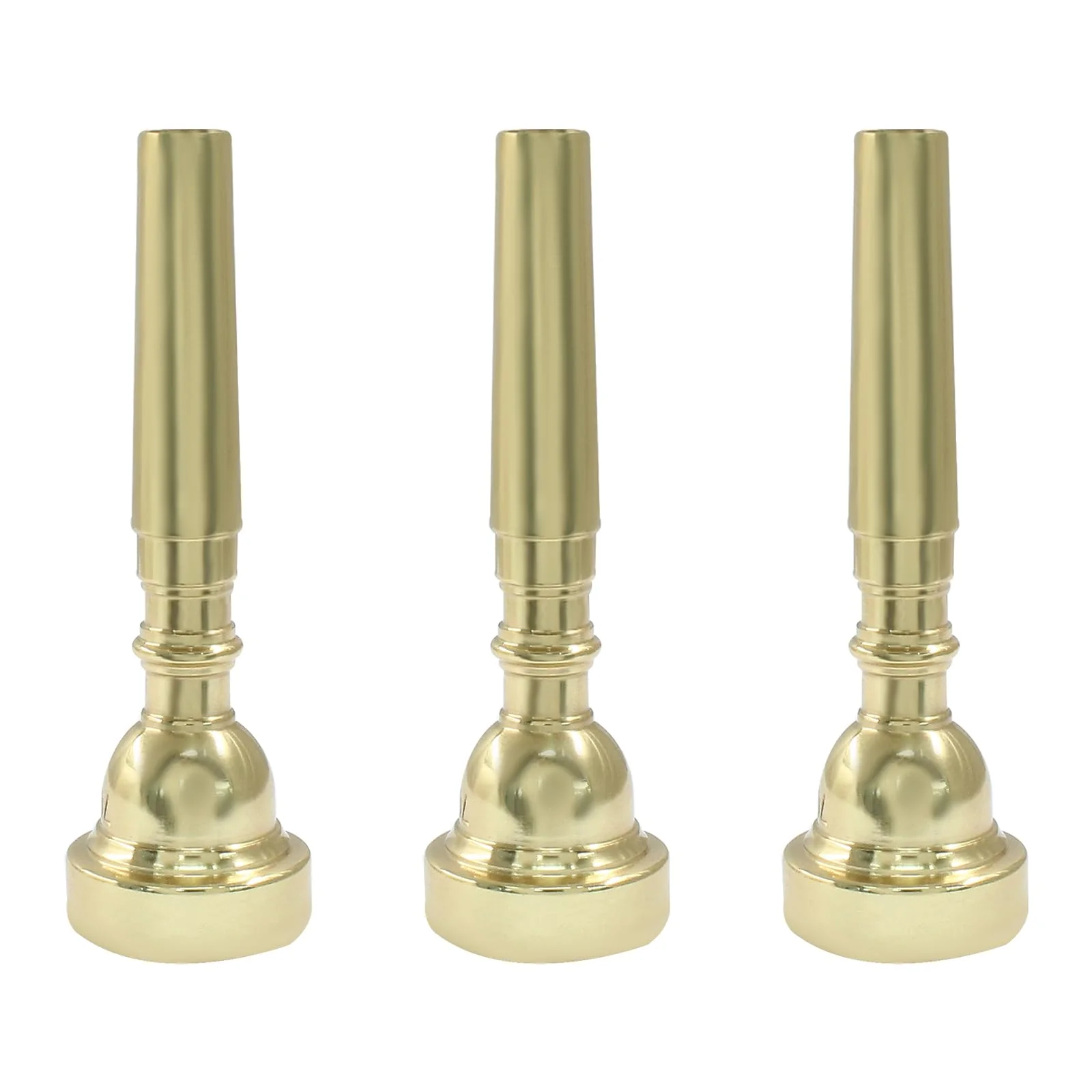 3 Pack Trumpet Mouthpiece, 7C 5C 3C Gold Brass Trumpet Mouthpiece Set Compatible with Yamaha, Cleaning Cloth for Beginners Professional Players - Image 2
