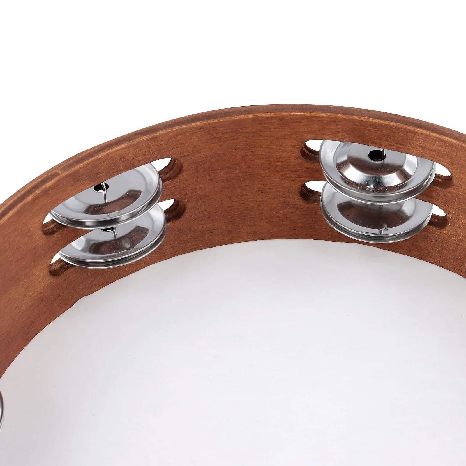 3 Pack Wooden HandHeld Tambourine Set, 6 Inch 8 Inch 10 Inch Double Row Tambourines for Adults for Party, Dance, Wedding, Brown - Image 4