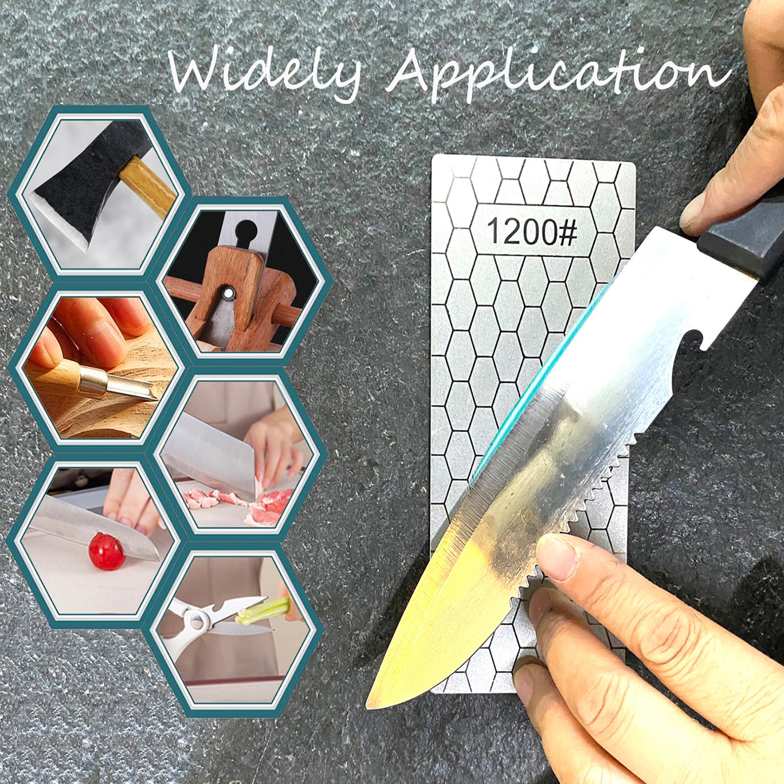 3 Pcs Diamond Sharpening Plates,120 Grit Extra Coarse 800 Grit Medium and 2000 Grit Extra Fine Diamond Knife Sharpeners for Kitchen Scissors Knives Outdoor Tools 120/800/2000 - Image 6