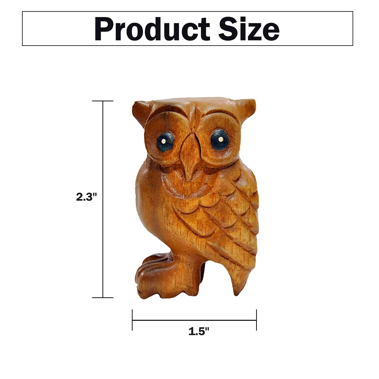 3 Pcs Handmade Wooden Percussion Instruments Animal Set, 3 Inch Wooden Frog, 4 Inch Wooden Cricket, and 2.3 Inch Wooden Owl, Artistic Craft and Unique Gift (Small) S- 3"Frog 4"Cricket 2"Owl - Image 3