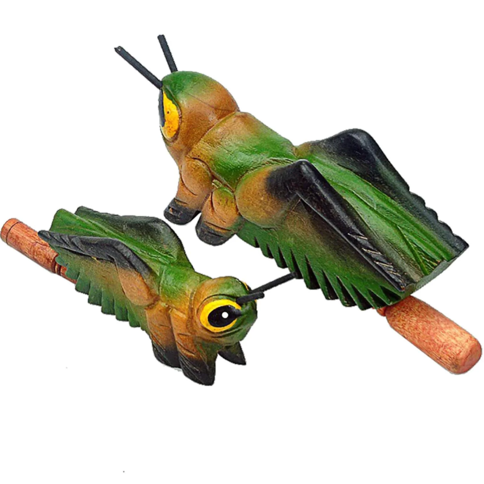 3 Pcs Handmade Wooden Percussion Instruments Animal Set, 3 Inch Wooden Frog, 4 Inch Wooden Cricket, and 2.3 Inch Wooden Owl, Artistic Craft and Unique Gift (Small) S- 3"Frog 4"Cricket 2"Owl - Image 4