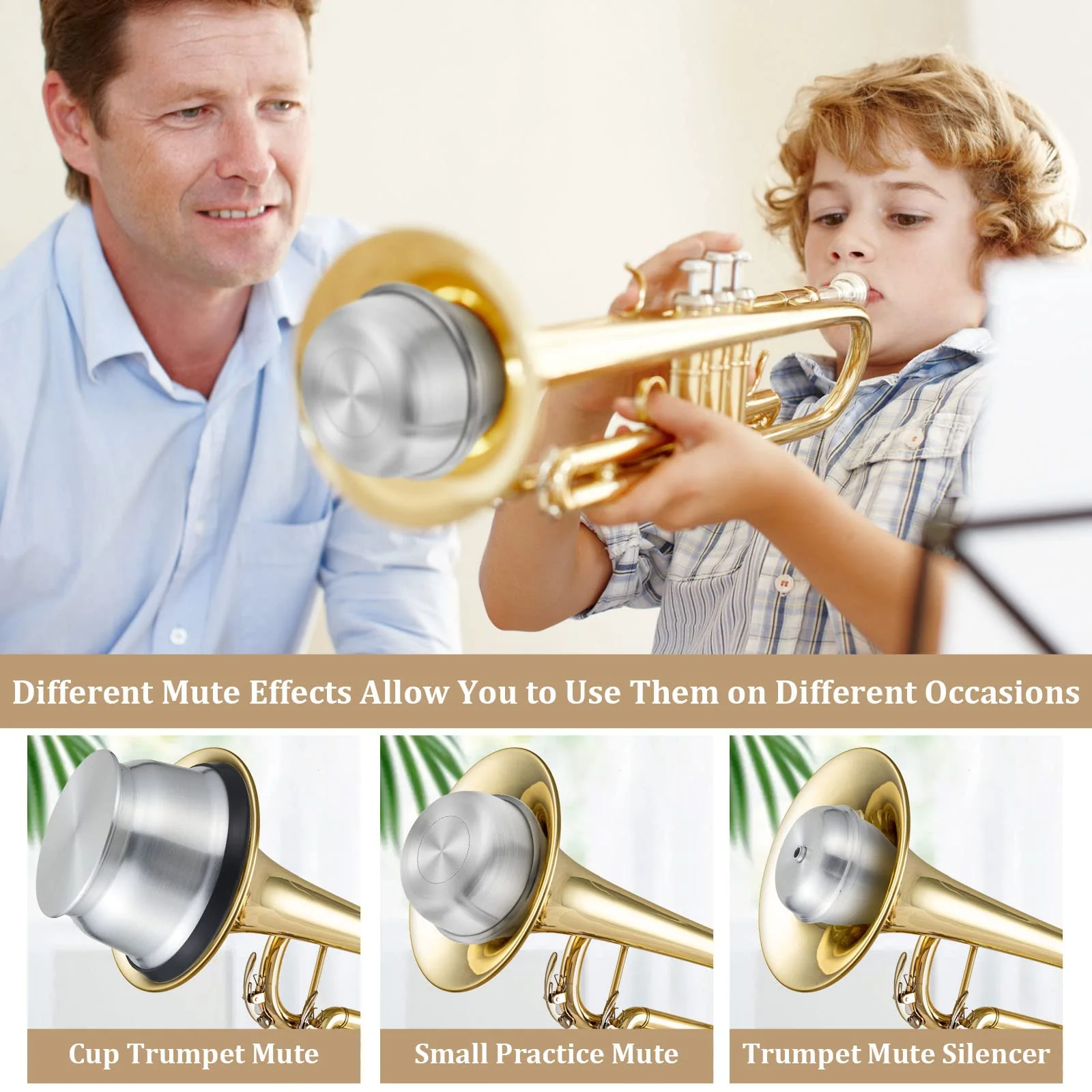 3 Pcs Trumpet Mute Set Small Practice Mute Trumpet Mute Silencer Cup Trumpet Mute All Aluminum Trumpet Mute for Beginners Students Jazz Classic Stage Performance Practice - Image 3