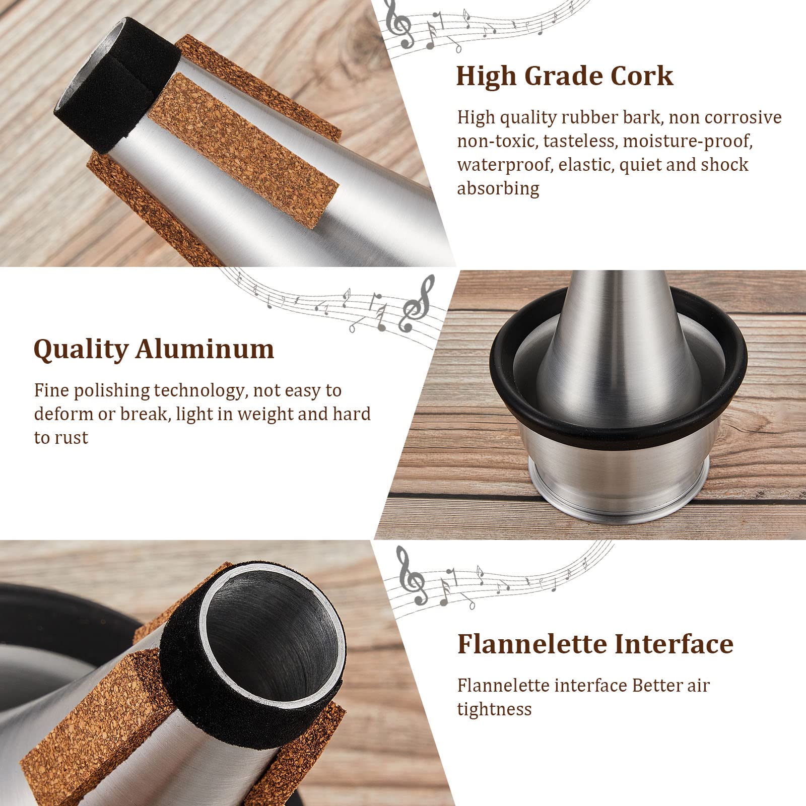 3 Pcs Trumpet Mute Set Small Practice Mute Trumpet Mute Silencer Cup Trumpet Mute All Aluminum Trumpet Mute for Beginners Students Jazz Classic Stage Performance Practice - Image 4