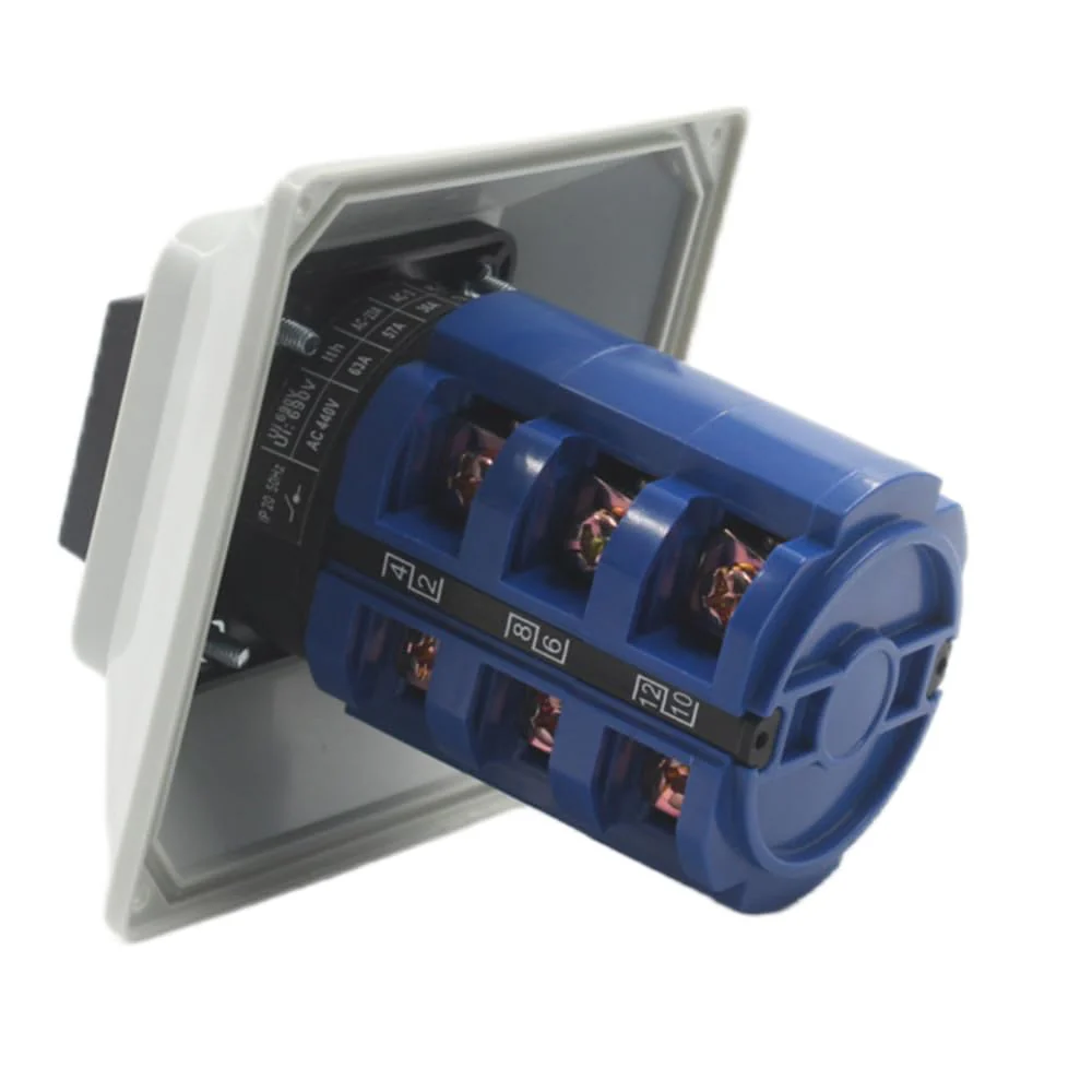 3 Phase Rotary Changeover Switch 690V 63A Universal Cam Conversion Switch 3 Position 12Terminal Main Switch Box JYW29-63/3 D303 - Image 4