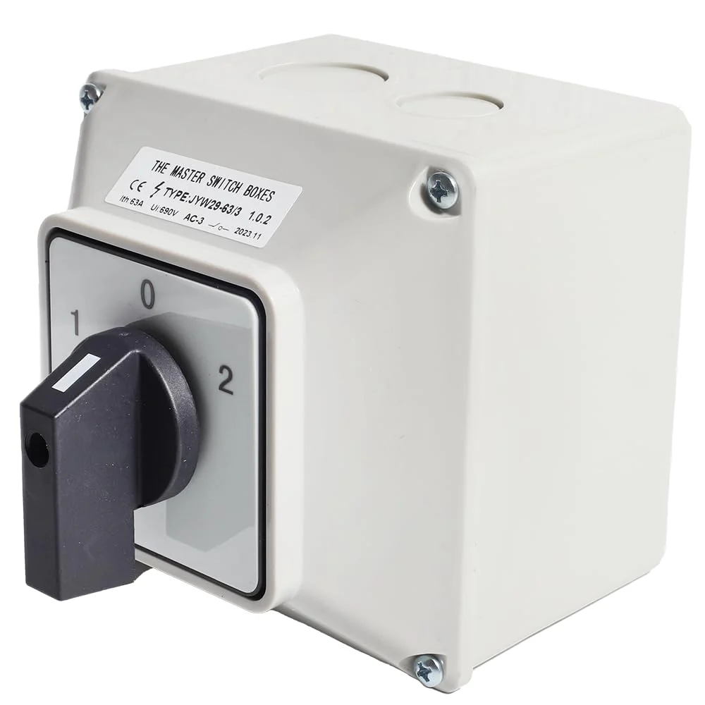 3 Phase Rotary Changeover Switch 690V 63A Universal Cam Conversion Switch 3 Position 12Terminal Main Switch Box JYW29-63/3 D303 - Image 5